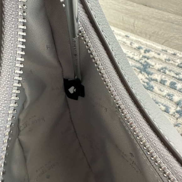 Kate Spade Kayla Crescent Leather Shoulder Bag | Mountain Grey - Picture 7 of 15